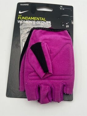 Nike Women's Fingerless Training Gloves - Magenta and Black